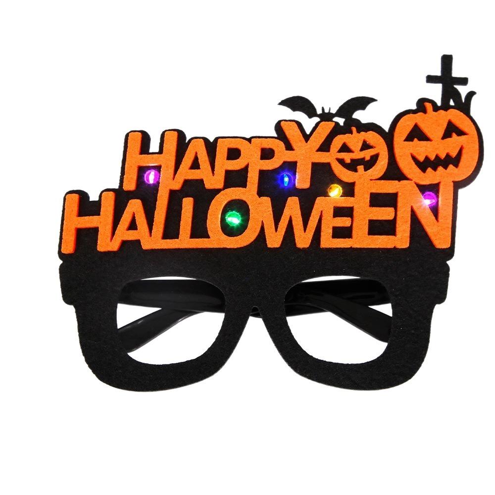Plastic Pumpkin Glasses LED Halloween Eyewear Frame Festival Halloween Luminous Glasses  Women