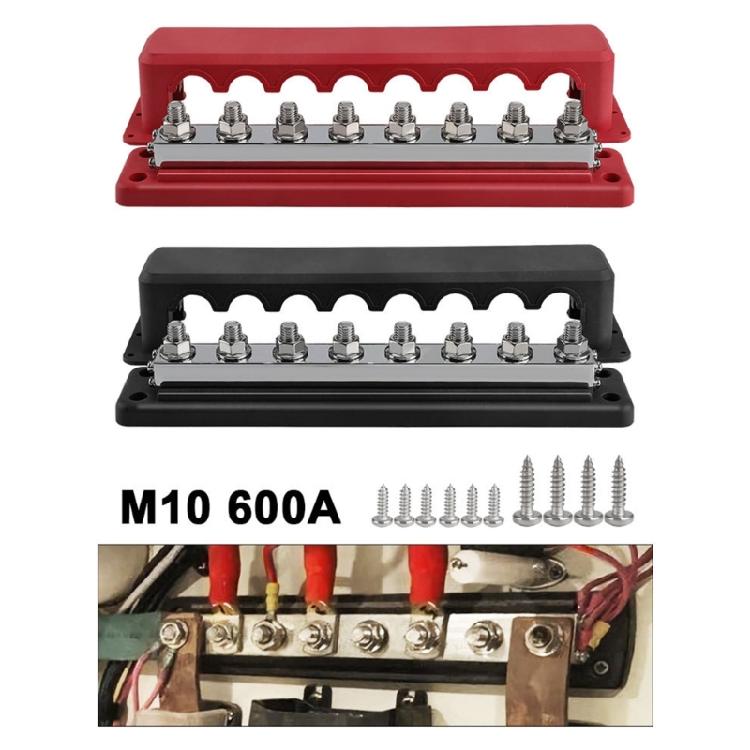 48V 600A 3/8'' Bus Bar Terminals Battery Power Distribution Block With Cover