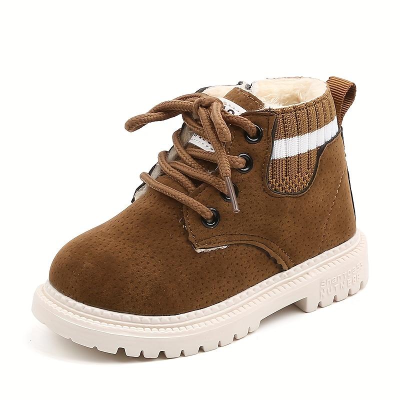 Vintage Ankle Fleece Boots Girls Kids Comfortable Non Slip Indoor Outdoor Travel Autumn Winter
