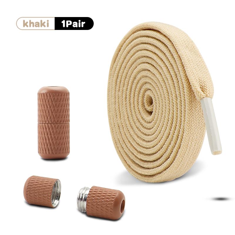 1 Pair 8mm Width Elastic Laces for Sneakers No-Tie Flats Quick-On/Off Shoelace Accessory for Children & Adults