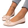 2025 Office Patent Leather Woman Flats Shoes Ballets Metal Buckle Bow Lady Fall Girl Ballerina Dress Pointed Toe Slip