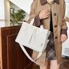 Trendy Japanese Large Capacity Fall New Student Sling Bag Stylish Tote Bag In Black Beige Khaki And Blue