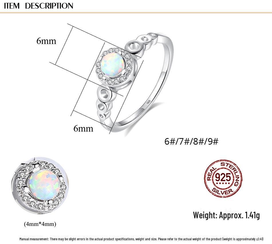 PAG&MAG Opal Ring: 925 Silver, European & American Fashion, High-End Versatile Jewelry for Women