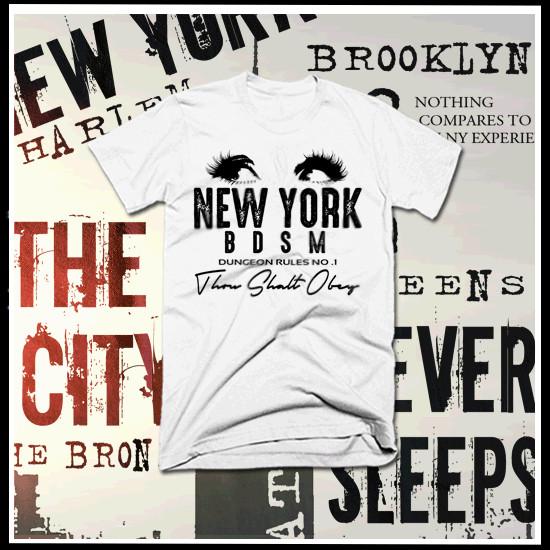BDSM T-shirt New York Bondage Sado masochist NYC Dungeon Rules SIze S-2XL 2XL