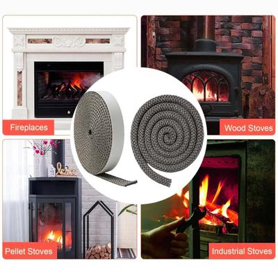 Fiberglass Gasket Rope Kit 3 Pieces High Temperature Wood Stove Seal with Flat Tape for Efficient Heat Sealing