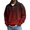Men Casual Button Down Shirt Golf Pullover V Neck Stand Collar Fashion Fall Sweatshirt