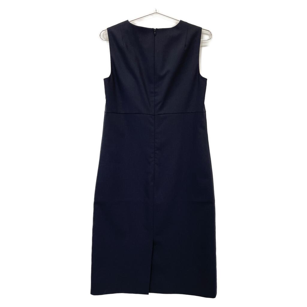 Jil Sander Navy Navy Wool Blend Sleeveless One-piece Dress 36 NavyUsed