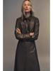 Women's 2025 Faux Leather Long-Sleeve Belted Shirt Dress – Winter Collection