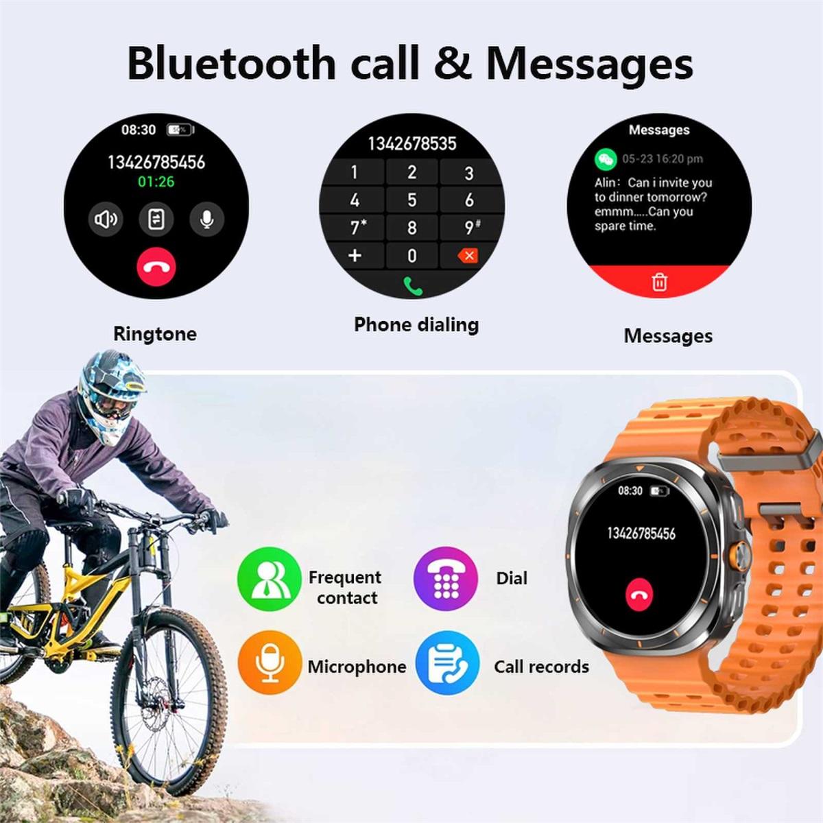 SACOSDING Bluetooth Call Watch Ultra New GPS Track Smart Watch Men Women Amoled Always — фото 5