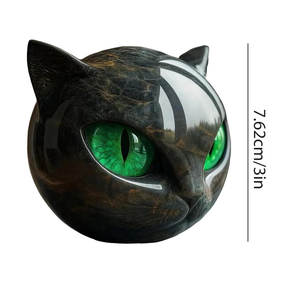 Crystal Healing Black Cat Stone Sculpture Resin Elegant Black Cat Figurine Collectors Item