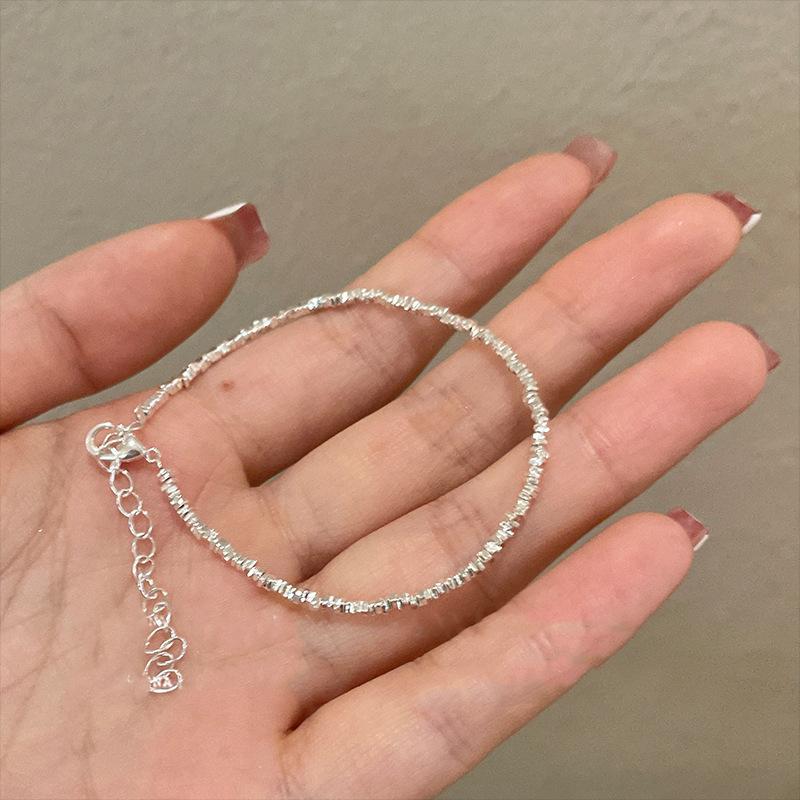 Aquamarine artificial broken silver beaded bow necklace temperament gentle collarbone chain small fresh necklace