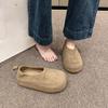 Fashion Fashion Slip-on Suede Non-Slip Single Shoes Autumn New Round Toe Shallow Mouth Inside Heightening Low Top Shoes
