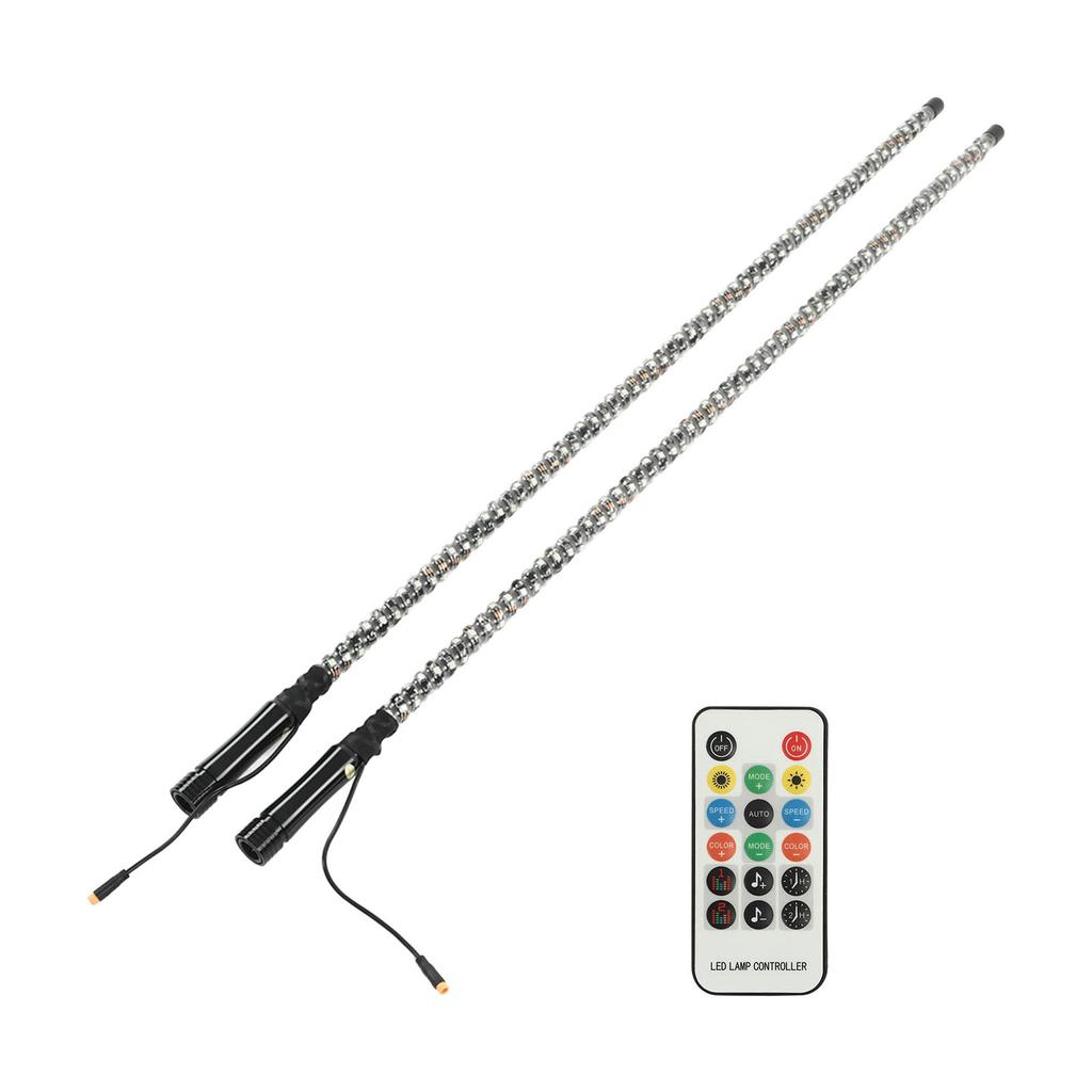 RGB LED Whip Light with Flag APP Control 300 Patterns 366 Modes 12V for UTV ATV Off Road Vehicle Boat