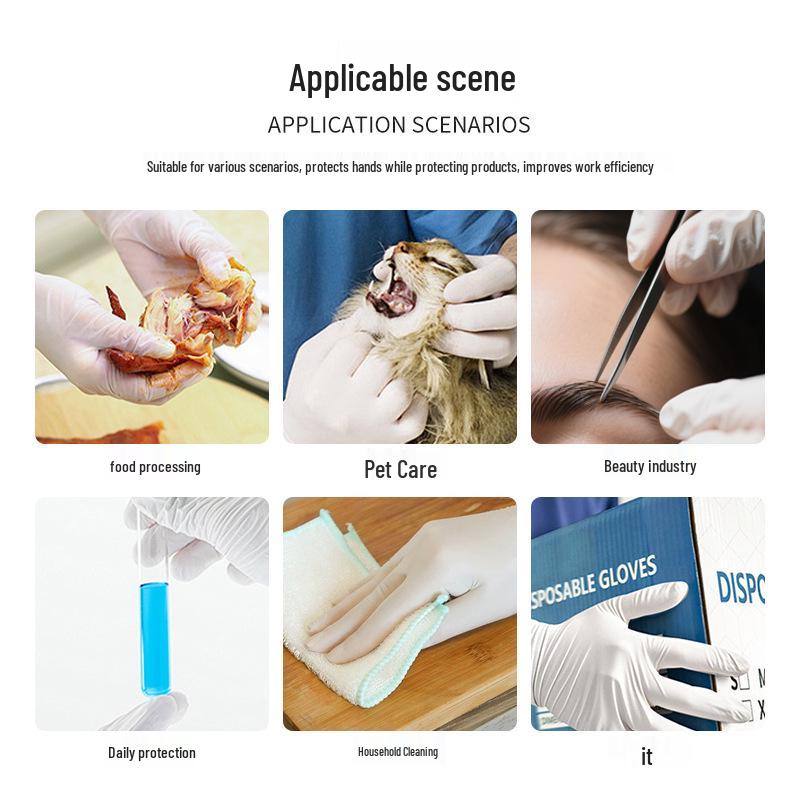 Thickened Waterproof Powder-Free Nitrile Gloves for Food Contact and Household Protection