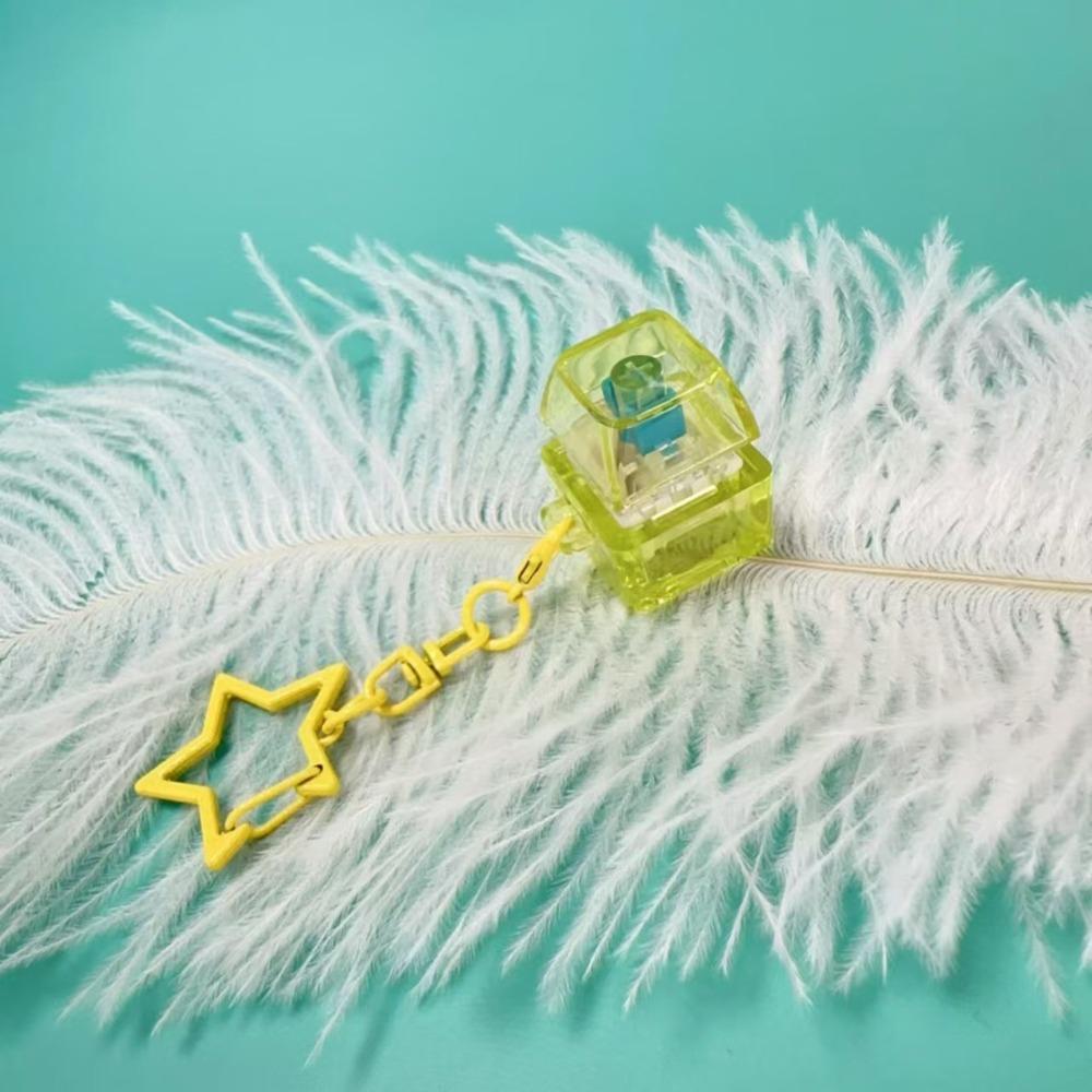 Relaxing DIY Keyboard Fidget Keychain Keys Button Keycap Finger Keyboard Caps With Light Pass The Time Pinch