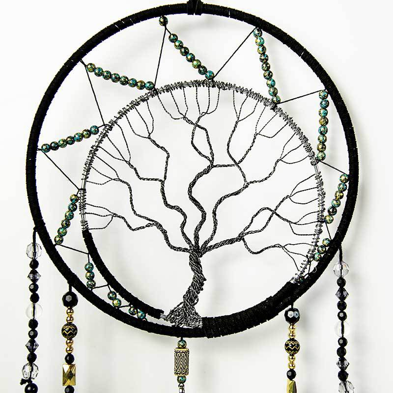 ins Tree of Life Creative dreamcatcher natural crystal crushed stone home feather hangings handicrafts