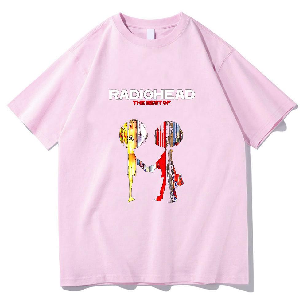 Radiohead Os Melhores de Camisetas de Banda de Rock Vintage Camiseta Gráfica de Álbum Musical Hip Hop Unissex Moda Streetwear Vintage Camiseta de Algodão