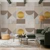 Fototapet - Beige-Gouden Geometrisch Patroon