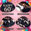 60th Birthday Celebration Background Triangle Pennant Banner 60th Birthday Display Luxury Birthday Backdrop Pink Heart Accents