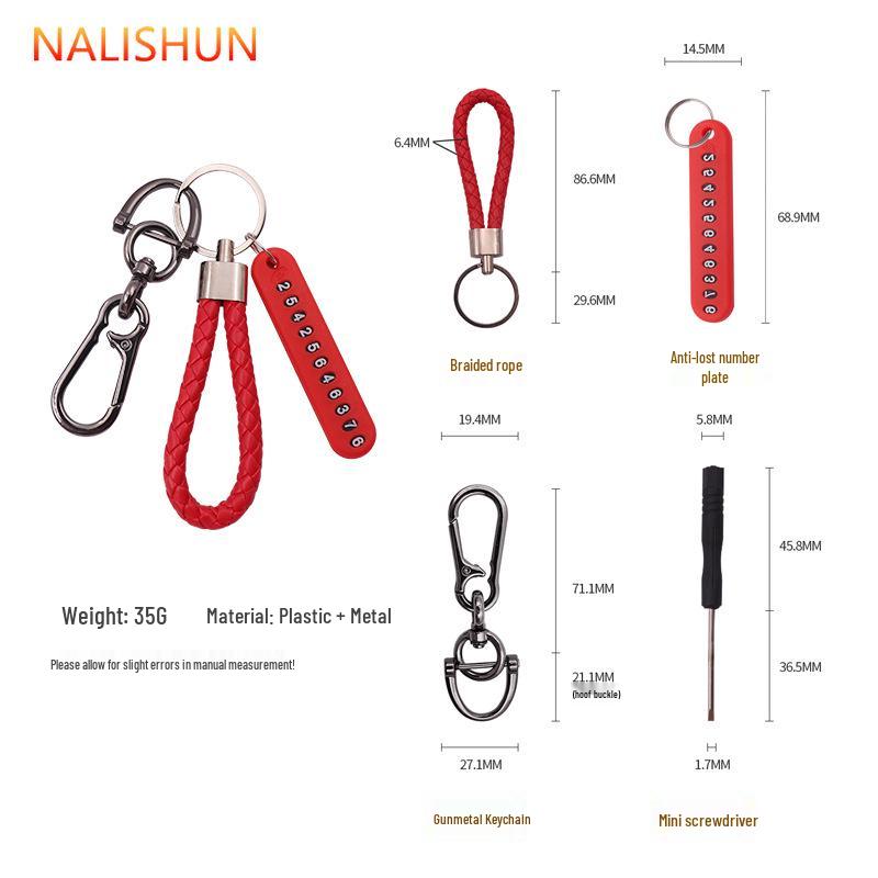Engraved Keychain Anti-Lost Tag for Phone Number - Unisex Car Key Pendant Ring