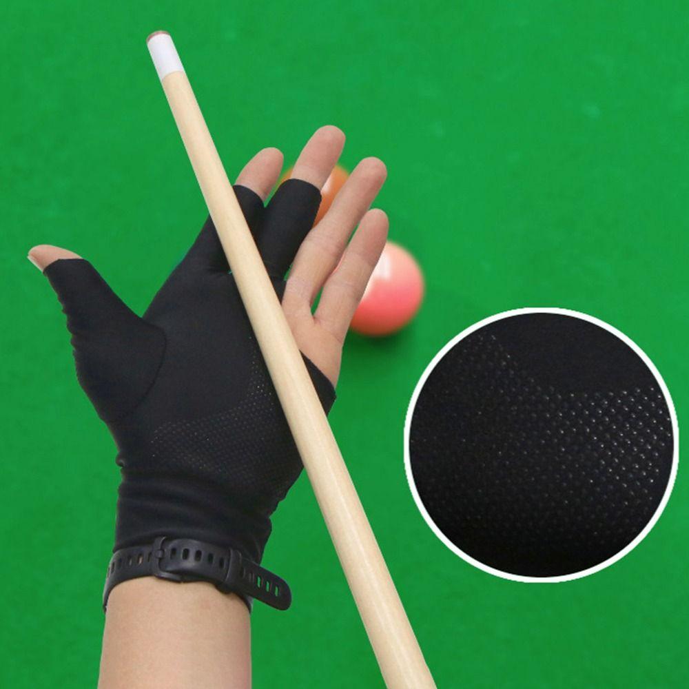Rutschfester Drei-Finger-Handschuh Elastischer Billard-Trainingshandschuh Billardhandschuh Billardzubehör