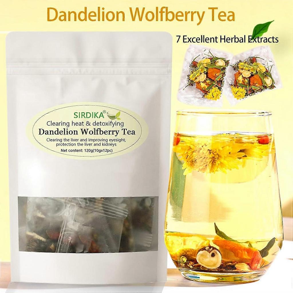 Organic Dandelion and Goji Berry Tea Bags 120g/12 Bags — A Herbal Tea Beneficial for Kidney and Liver Health