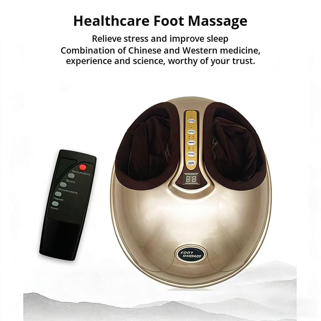Electric 3D Shiatsu Kneading Air Pressure Foot Massager with Heating Acupressure Foot Massage Machine with Ball Roller Therapy