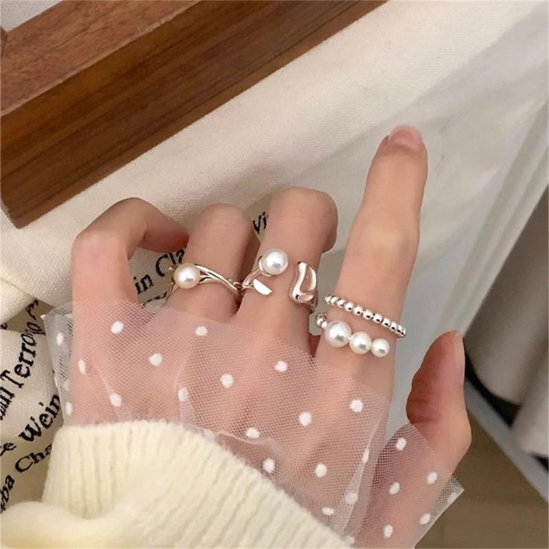 Vintage Irregular Smooth Opening Rings for Women Adjustable Stackable Finger Ring Jewelry Stylish Geometric Accessory