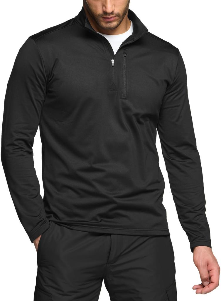 Tesla Long Sleeve Shirt and Half Sports Shirt for Outdoor and Men's Zip-Up (Versatile, Quick-Drying, Lightweight, Warm) - 1/4 Zip, Zip-Up, Mid-Layer,