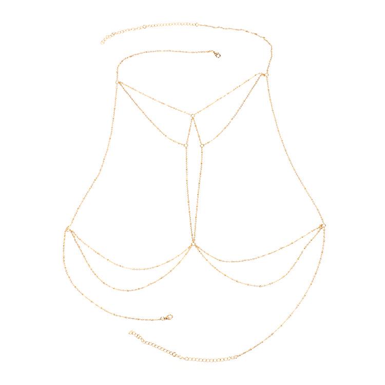 Европейская и американская цепочка на тело, пляжные украшения для бикини, многослойная цепочка на тело с бахромой