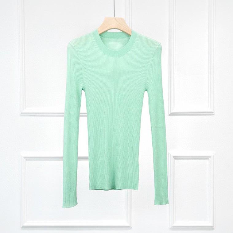 Cindy Slim Ribbed Knit Merino Wool Sweater - Women's Long Sleeve
