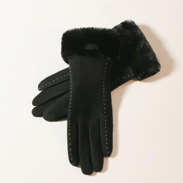 

Корейские однотонные бархатные утолщенные шерстяные кашемировые теплые перчатки, женские зимние уличные варежки для верховой езды с сенсорным экраном