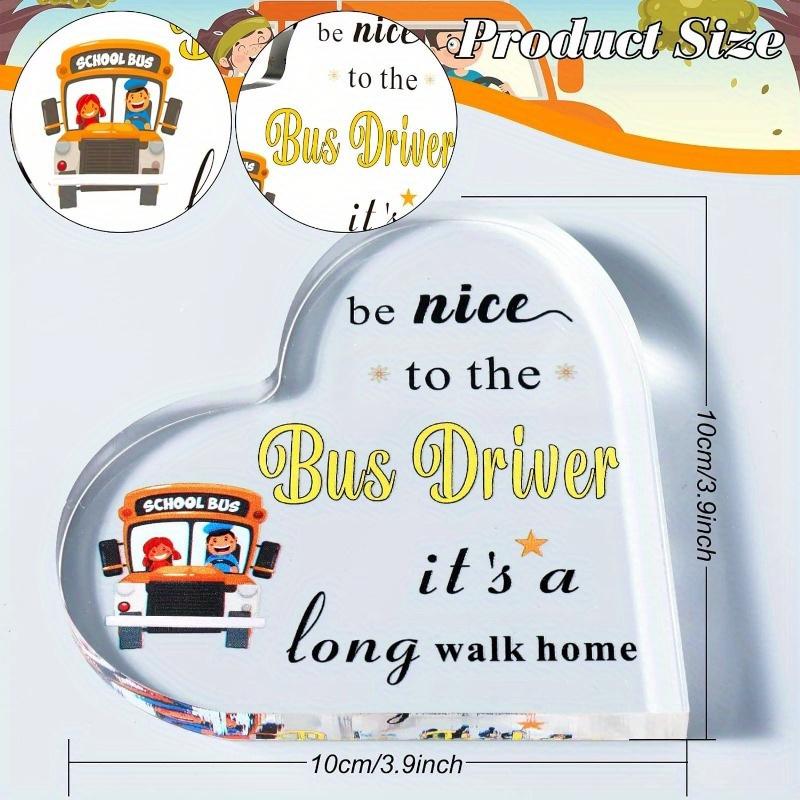 School Bus Driver Heart Gift - Christmas & Appreciation Acrylic Present