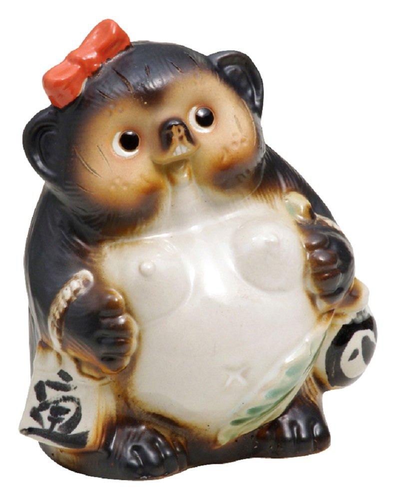 

Marui Seito Сигараки Керамика Фукуфуку Тануки Размер 14см Ширина х 17см Благоприятный Удача Сделано в (Самка тануки) Фигурка, 5, Прибл.. Высокий, Очарование, Подарок,