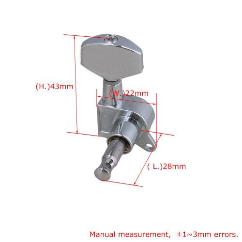 Yibuy Chrome Acoustic Guitar Tuning Pegs, Tuner Machine Pegs, 3L3R (Chrome Finish)