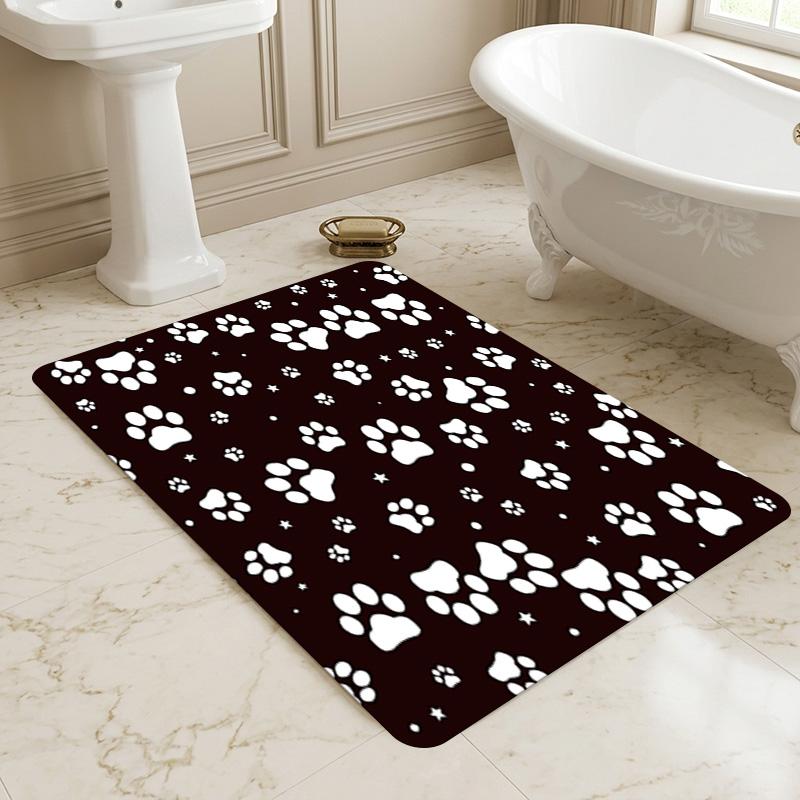 Paw Prints Living Room Nonslip Area Rug Soft Carpet For Bedroom Game Playroom Sofa Office Home Decor Doormat Christmas Gift C930731