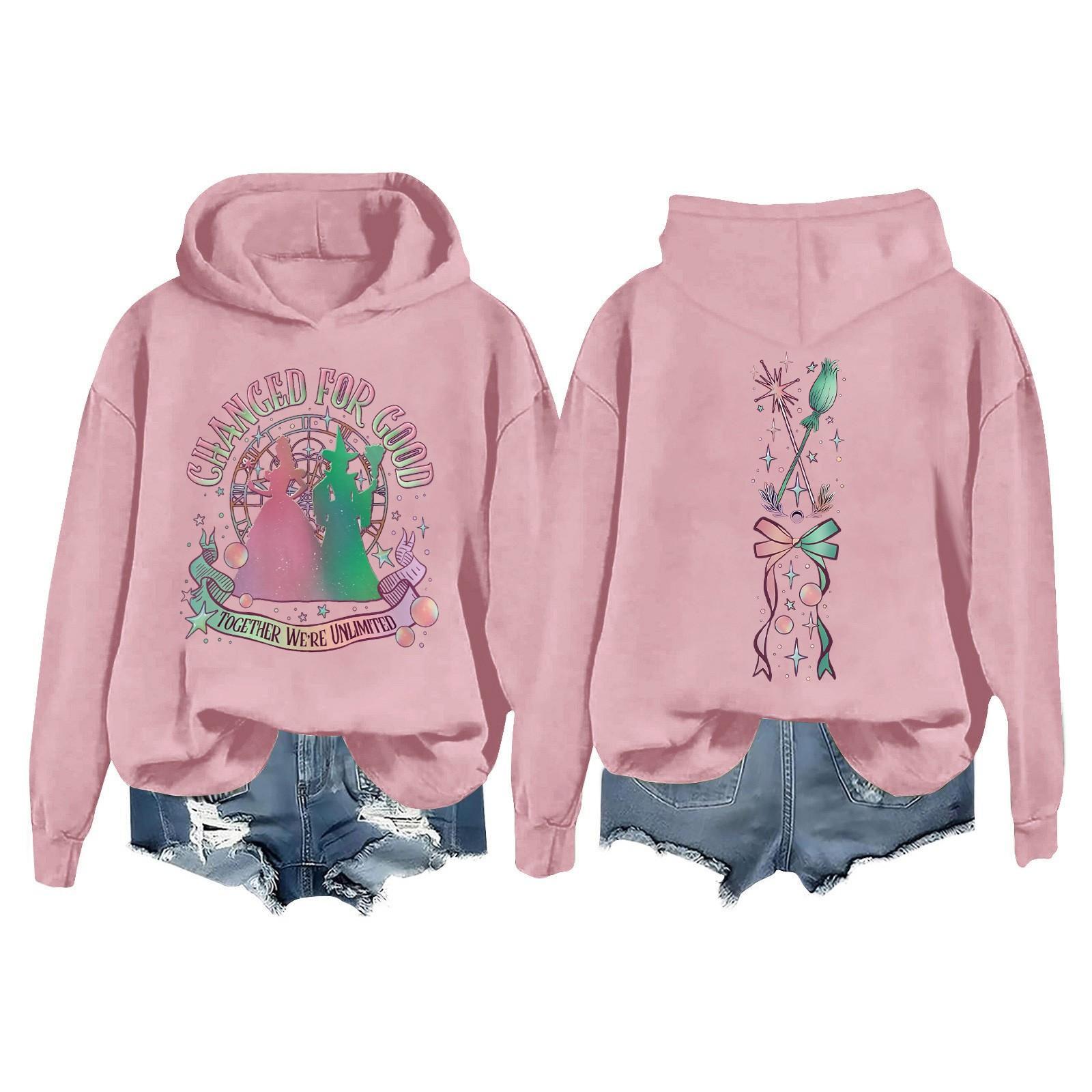 

Женская повседневная толстовка с длинным рукавом и принтом Bad Witch XL розовый