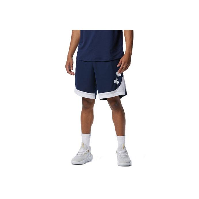 

Under Armour Color Block Casual Mid Rise Sports Shorts Men shorts Navy-Blue White 1378332-410 XL