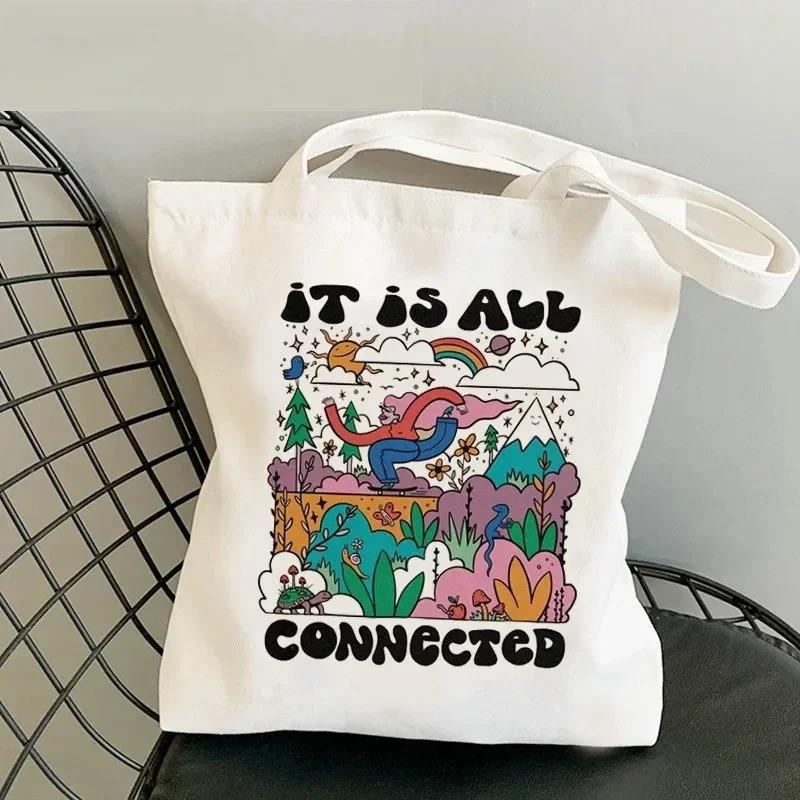 Lightweight Women Shoulder Bags Fashion Foral Canvas Tote Bag Large Capacity Shopping Shopper Handbag No Zipper Girl Handbags