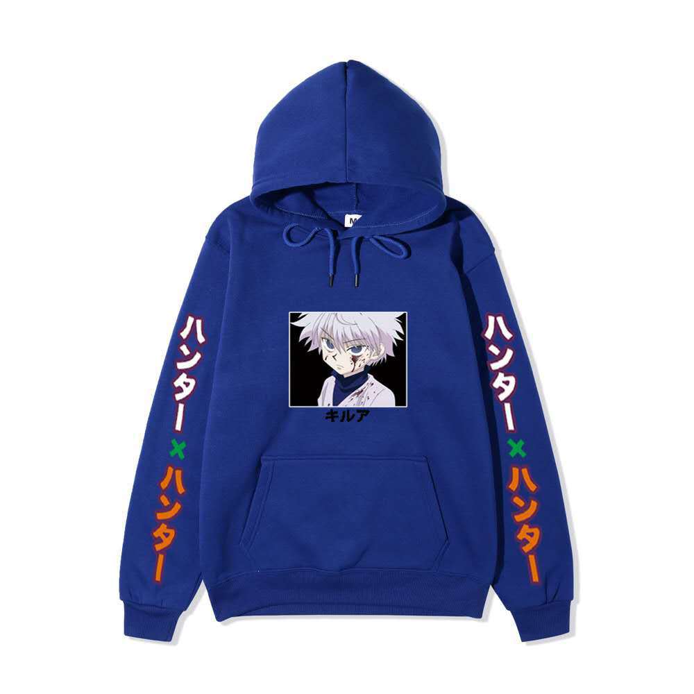 Hunter X Hunter Injured Killua Portrait Hoodie Color Japanese Sleeve Print Anime Hooded Pullover Sweatshirt