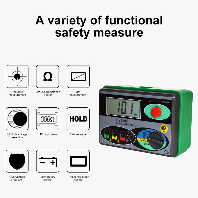 4100 0 5. Измеритель сопротивления заземления dy4100 цифровой. duoyi dy4100. digital earth resistance tester 4100.