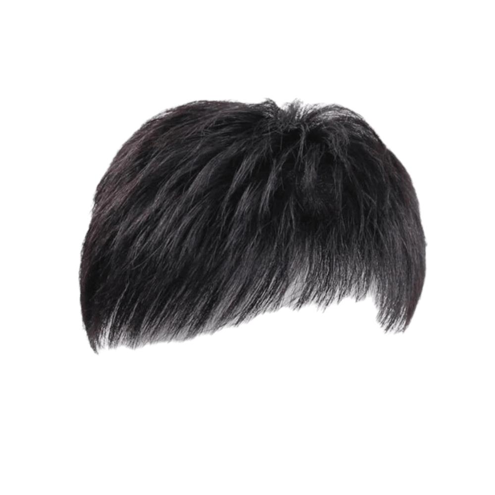 Invisible Head Top Replacement Blocks Clip In Hair Toppers Wigs with Bangs for Baldness