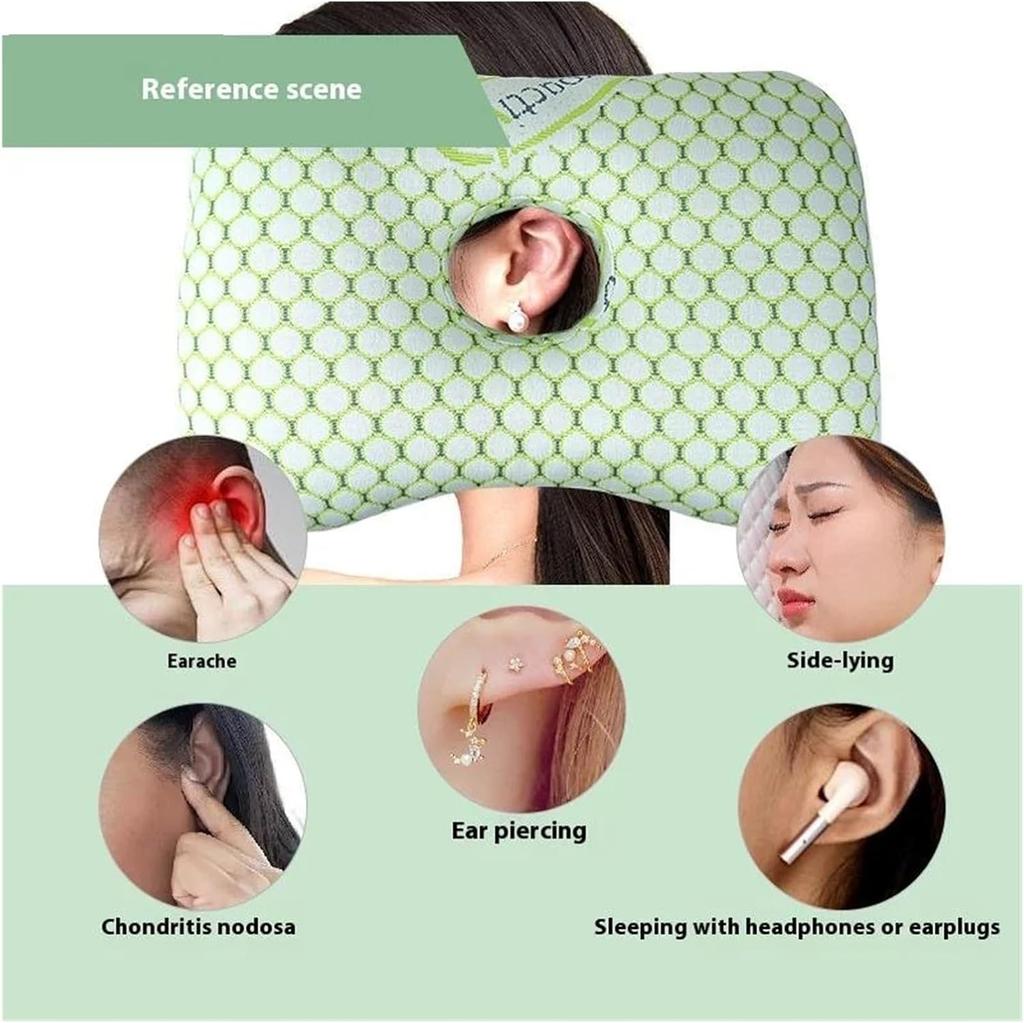 Soft Beauty Pillow with Ear Protection for Side Sleepers Comfortable Specialty Design Prevents Ear Pressure Side Sleeping