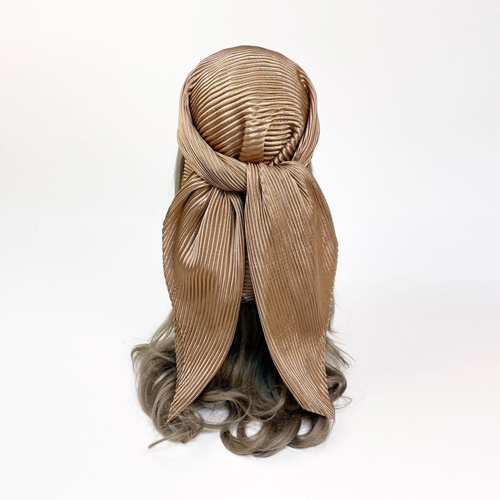 Fashionable New Versatile Headscarf Large Square Scarf Solid Color Scarf Women'S Simulated Silk Satin Scarf