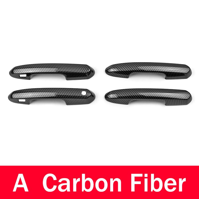 For Toyota Highlander XU70 Kluger 2020-2022 2023 Hybrid Carbon Car Side Door Handle Cover Door Bowl Trim Stickers Accessories