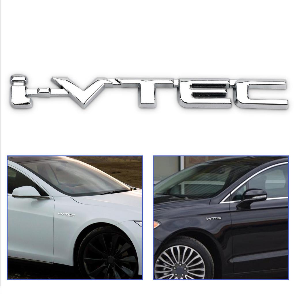 3D Metal i-VTEC Car Trunk Rear Turbo Fender Emblem Badge Decals Stickers Silver/Black/Red