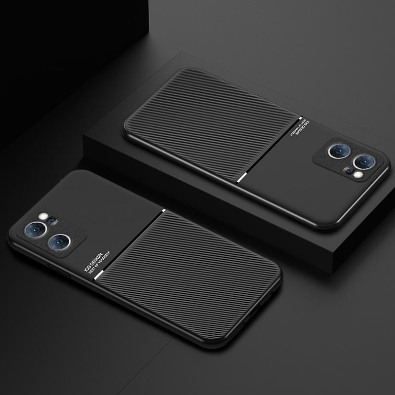 For OPPO Find X5 Lite 5G Case Silicone Magnetic Holder Plate Phone Cases For FindX5 Lite X5lite 2022 Soft Leather Back Cover