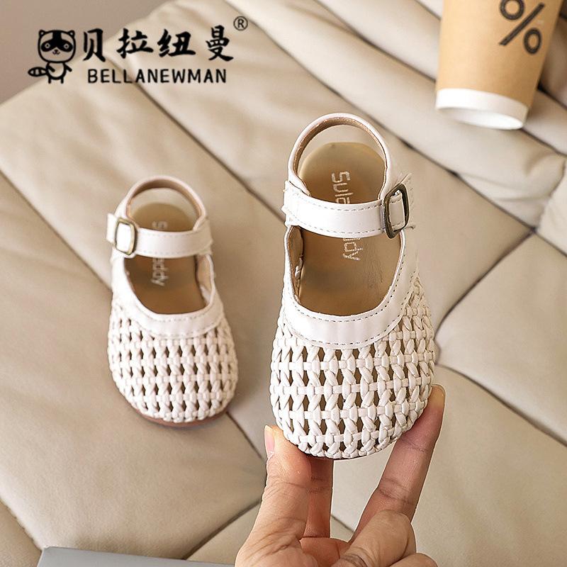 

Girls Sandals2026Summer new children s woven closed-toe walking shoes, Korean style girls hollow beach shoes 23the Length Within the C