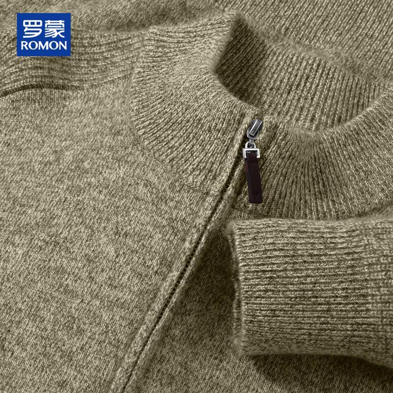 ROMON Men's Half-Zip Wool Blend Knit Sweater