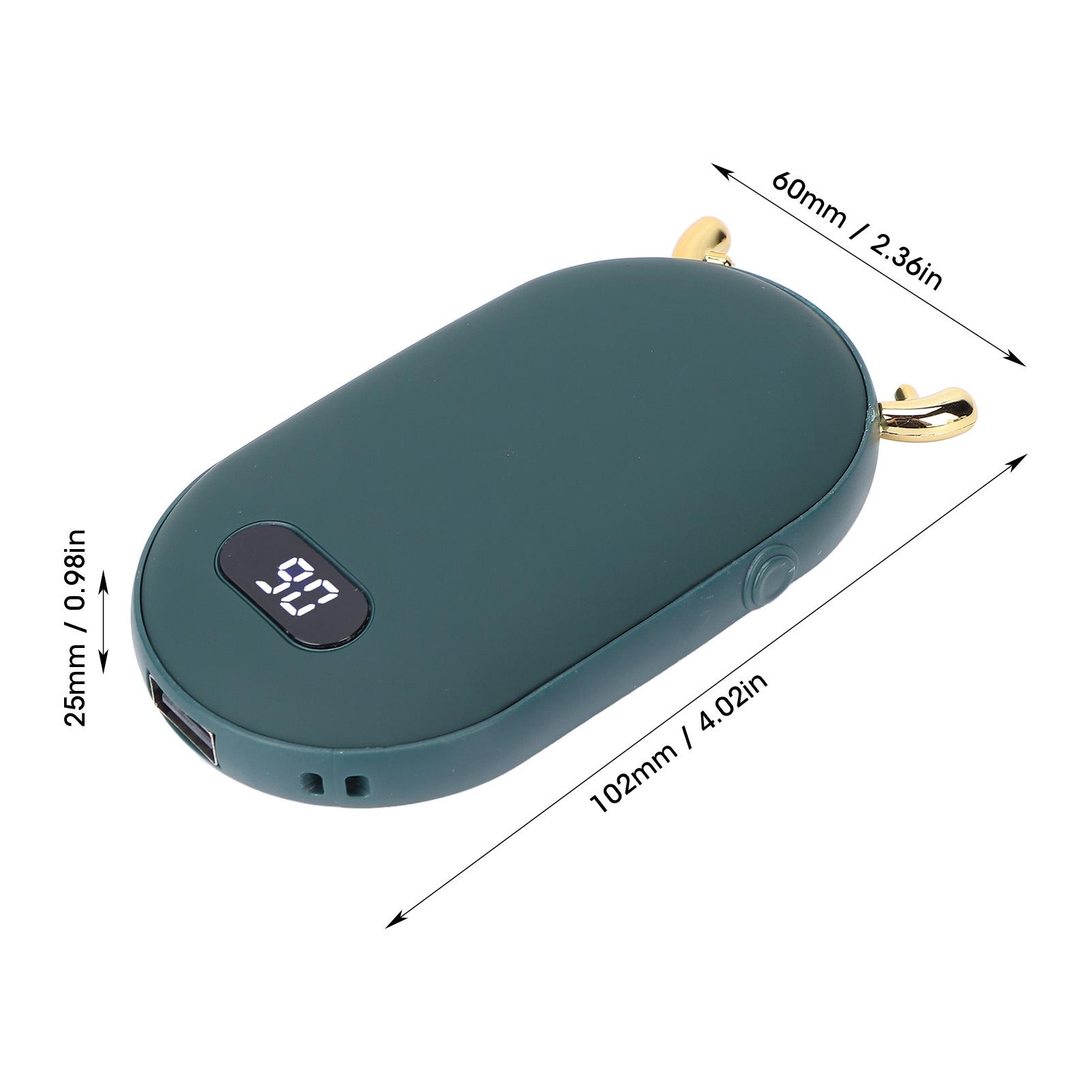 6000mAh Hand Warmers USB Rechargeable Double Sided Heating 2 Temperature Gears Portable Power Bank